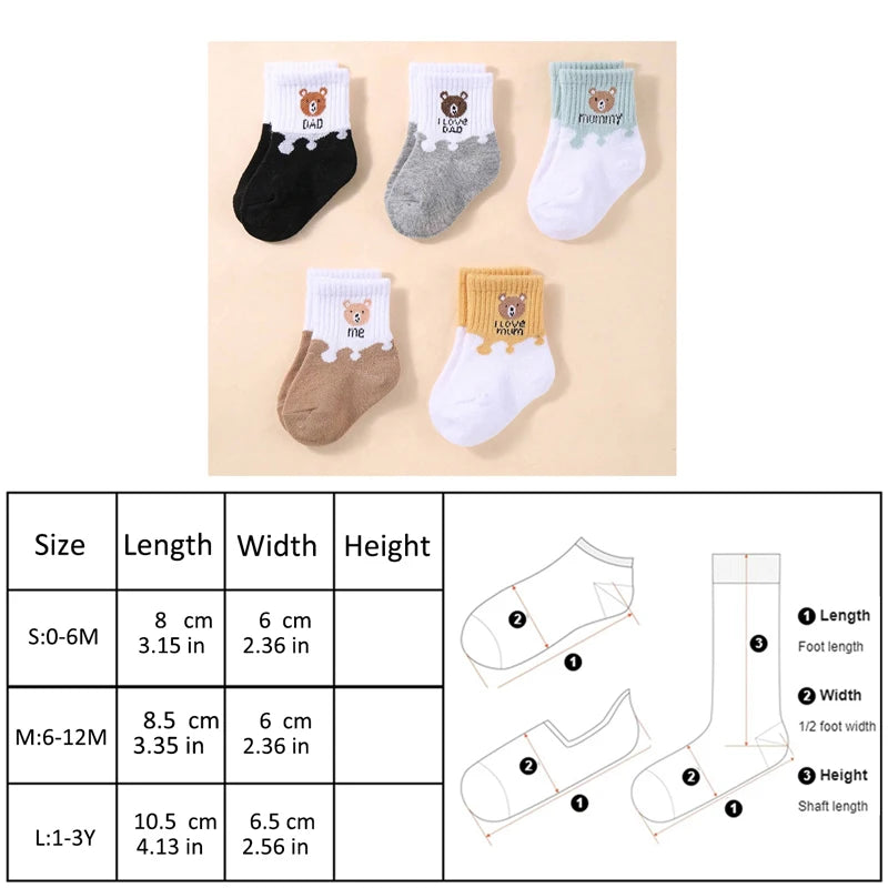 Kit com 5 Pares de Meias para Bebê — Conforto e Proteção para os Pezinhos