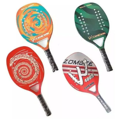 Raquete Profissional de Beach Tennis Camewin — Fibra de Carbono Leve com Capa Protetora Premium