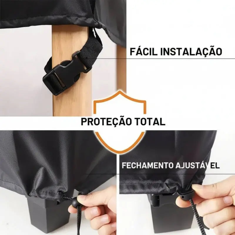 Capa Impermeável Retangular para Móveis Externos Preta