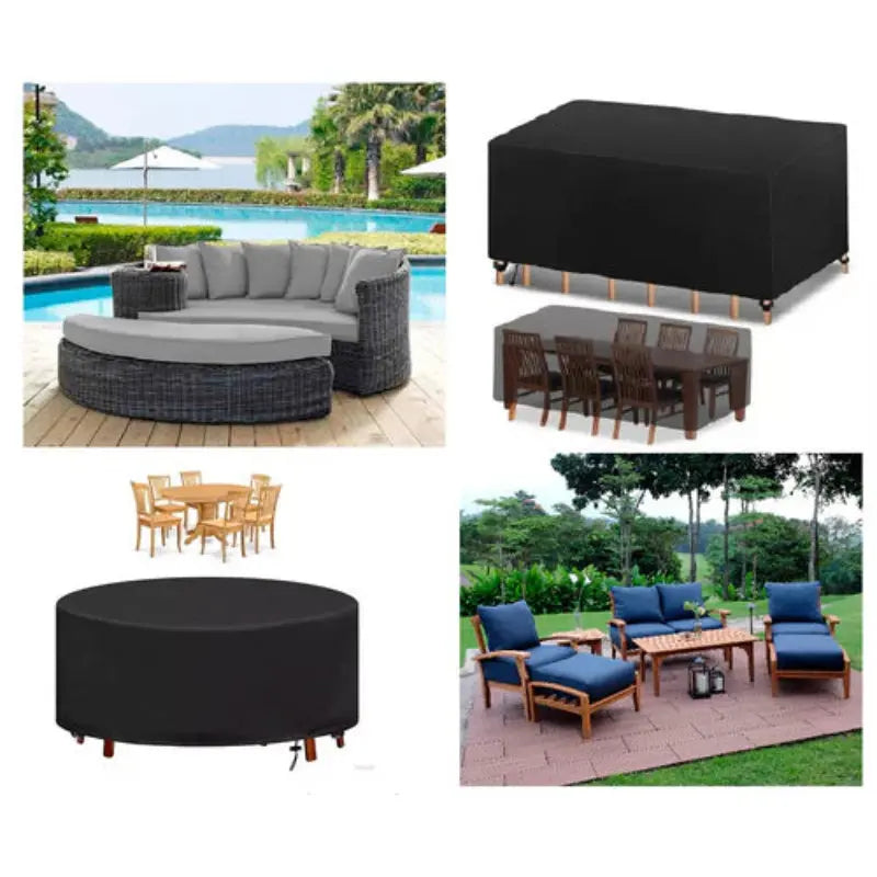 Capa Impermeável Retangular para Móveis Externos Preta