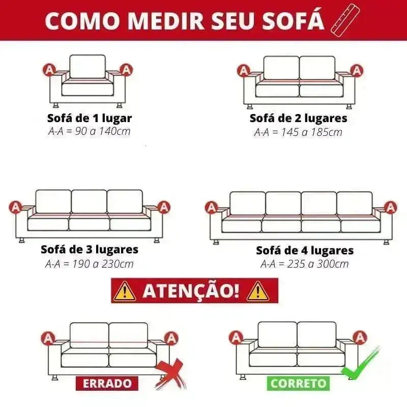 Capa para Sofá em Chenille e Linho Antiderrapante Protetora Verde