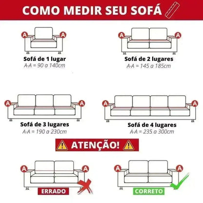 Capa para Sofá em Chenille e Linho Antiderrapante Protetora Verde