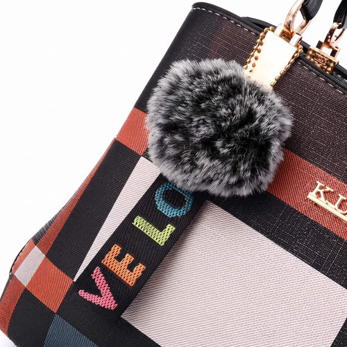 Bolsa Feminina  Alça Bege – Coleção Xadrez