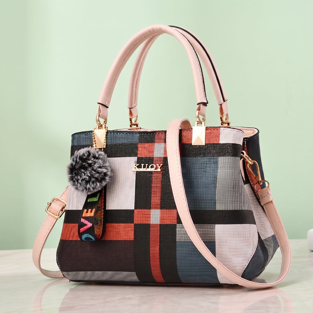 Bolsa Feminina  Alça Bege – Coleção Xadrez
