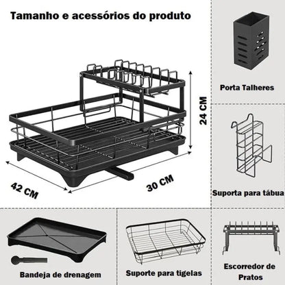 Escorredor de Louças com Suporte para Talheres