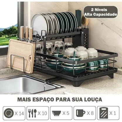 Escorredor de Louças com Suporte para Talheres
