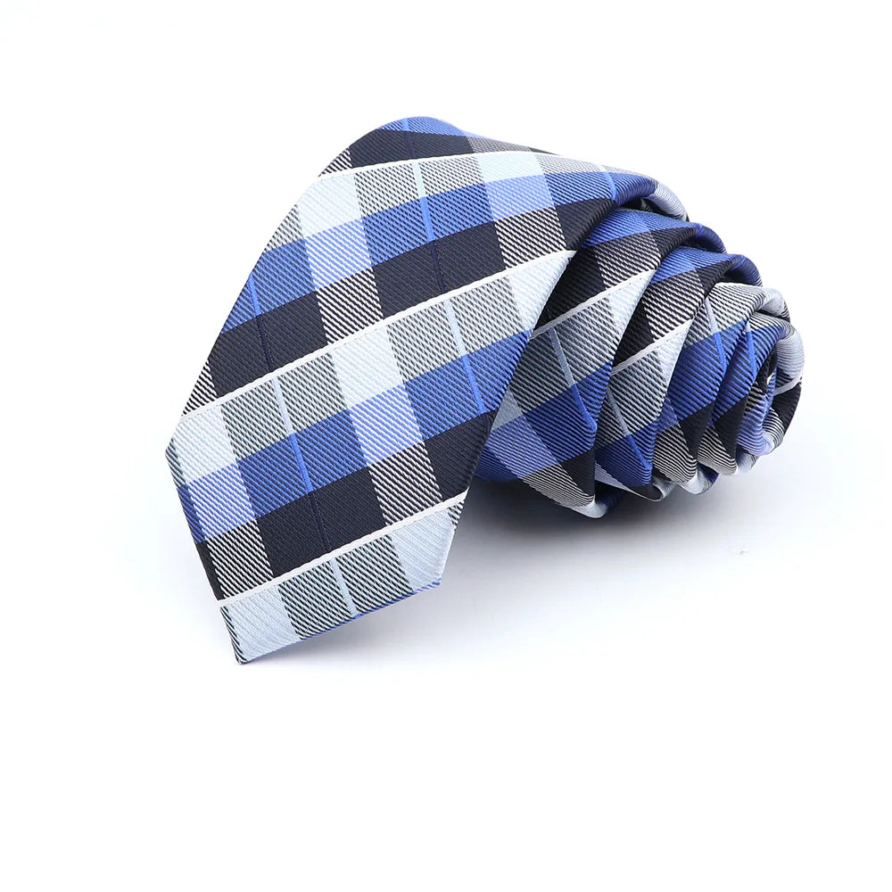 Gravata Slim Masculina 6cm — Estilo Casual e Elegante para Negócios | Poliéster Premium com Estampa Xadrez e Listrada | Acessório Fashion para Camisa Social | Presente Sofisticado (Modelos Nº 31–61)