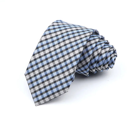 Gravata Slim Masculina 6cm — Estilo Casual e Elegante para Negócios | Poliéster Premium com Estampa Xadrez e Listrada | Acessório Fashion para Camisa Social | Presente Sofisticado (Modelos Nº 31–61)