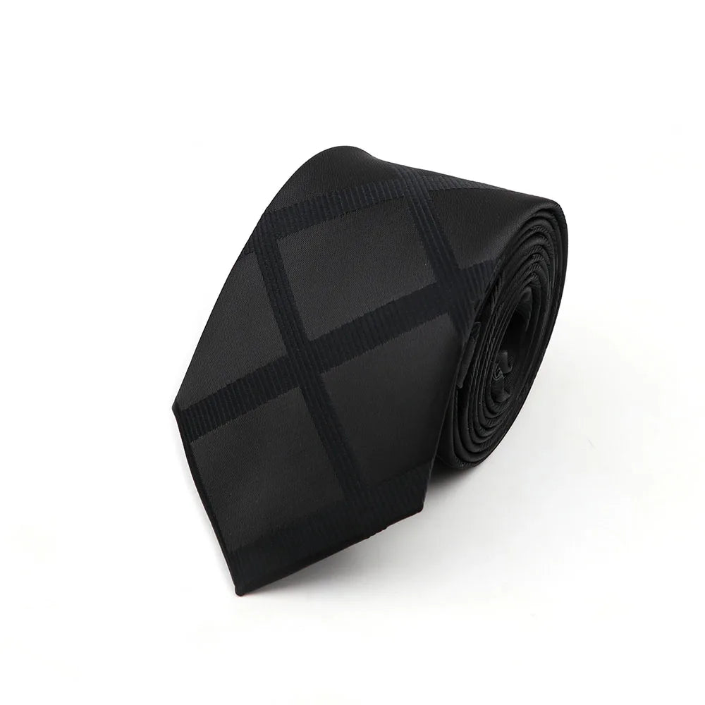 Gravata Slim Masculina 6cm — Estilo Casual e Elegante para Negócios | Poliéster Premium com Estampa Xadrez e Listrada | Acessório Fashion para Camisa Social | Presente Sofisticado (Modelos Nº 31–61)