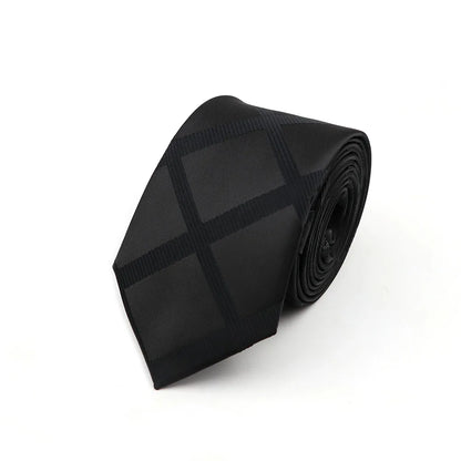 Gravata Slim Masculina 6cm — Estilo Casual e Elegante para Negócios | Poliéster Premium com Estampa Xadrez e Listrada | Acessório Fashion para Camisa Social | Presente Sofisticado (Modelos Nº 31–61)