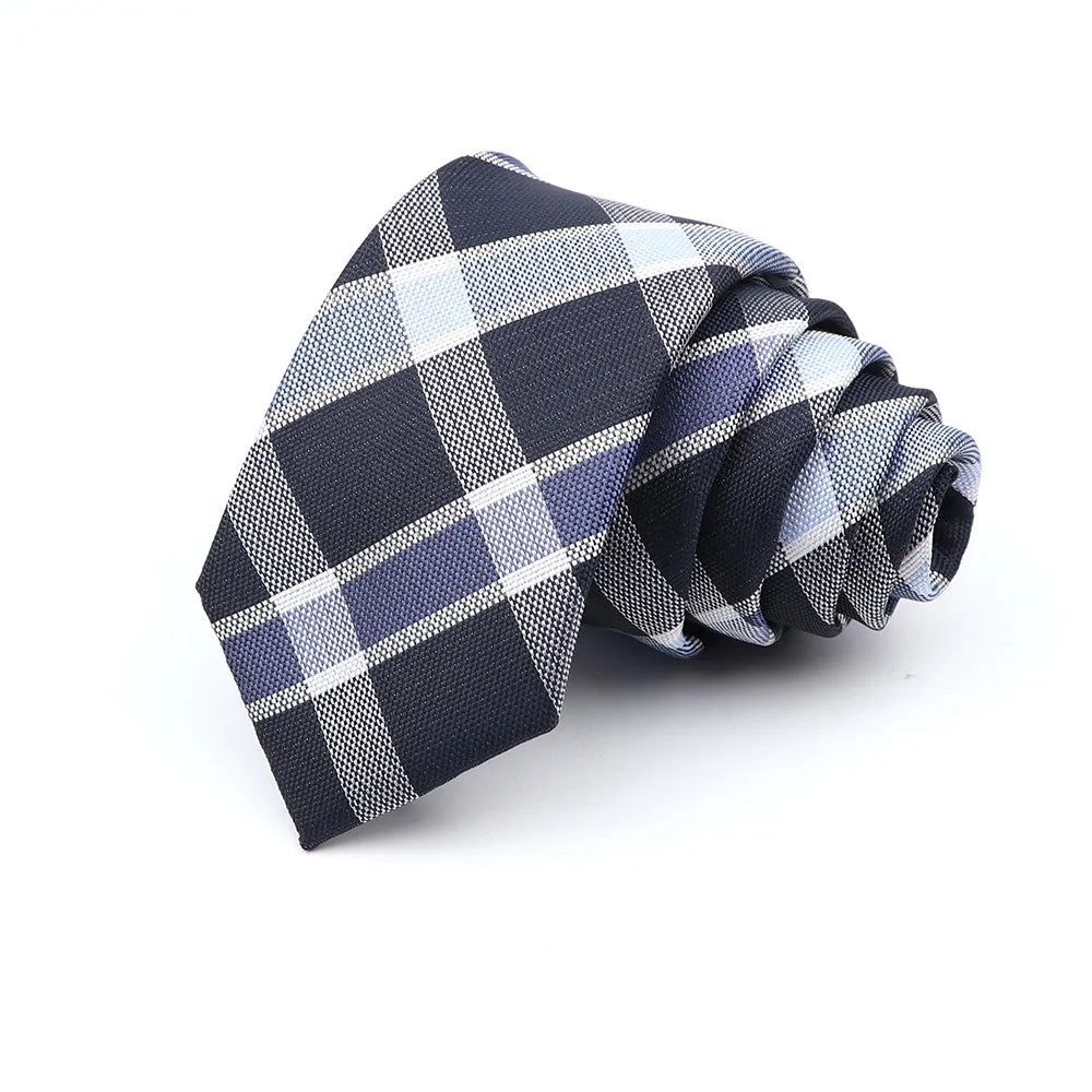 Gravata Slim Masculina 6cm — Estilo Casual e Elegante para Negócios | Poliéster Premium com Estampa Xadrez e Listrada | Acessório Fashion para Camisa Social | Presente Sofisticado (Modelos Nº 31–61)
