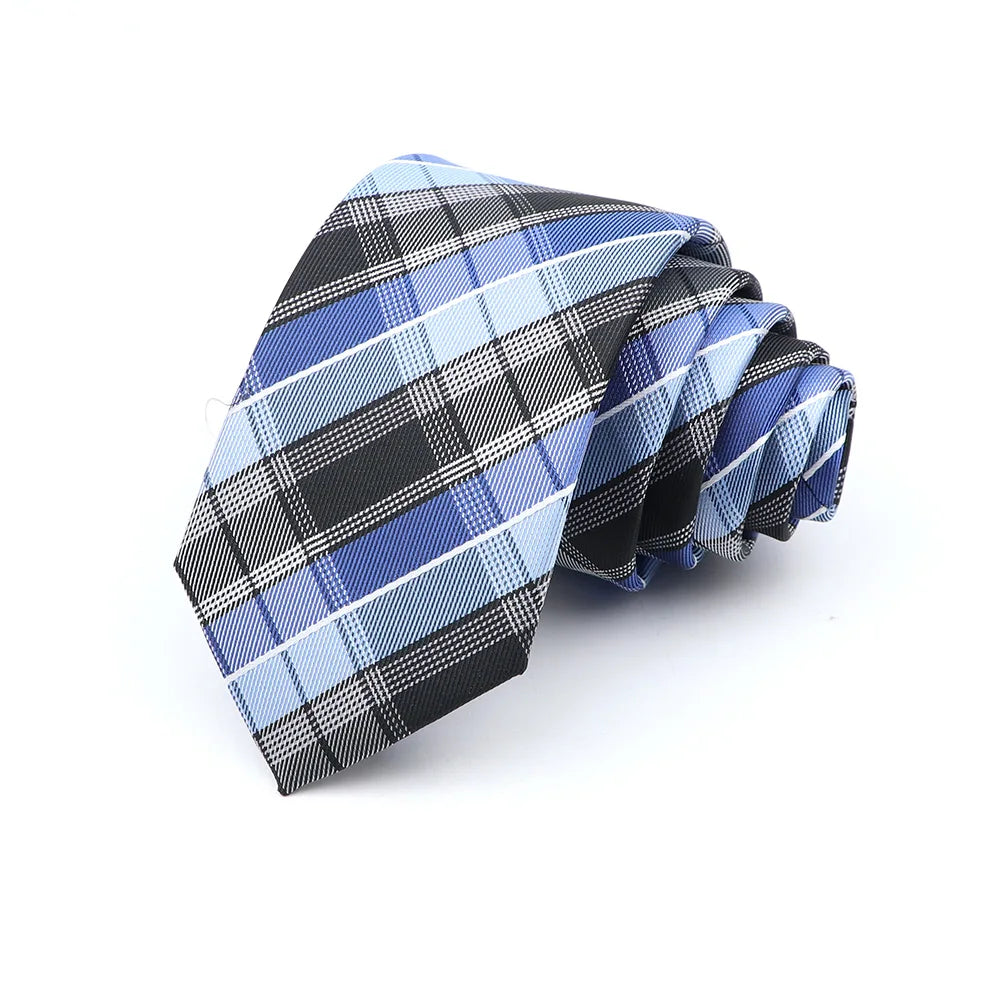 Gravata Slim Masculina 6cm — Estilo Casual e Elegante para Negócios | Poliéster Premium com Estampa Xadrez e Listrada | Acessório Fashion para Camisa Social | Presente Sofisticado (Modelos Nº 31–61)