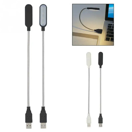 Mini Luminária LED USB Portátil para Leitura – Luz Noturna Flexível para Notebook e Laptop