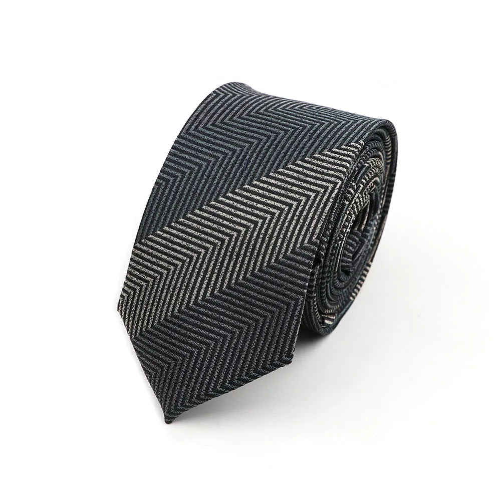 Gravata Slim Masculina 6cm — Estilo Casual e Elegante para Negócios | Poliéster Premium com Estampa Xadrez e Listrada | Acessório Fashion para Camisa Social | Presente Sofisticado (Modelos Nº 31–61)