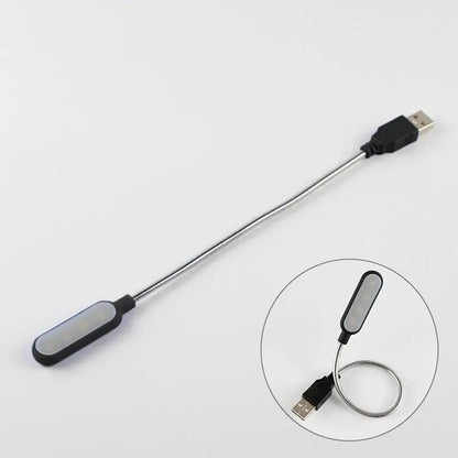 Mini Luminária LED USB Portátil para Leitura – Luz Noturna Flexível para Notebook e Laptop