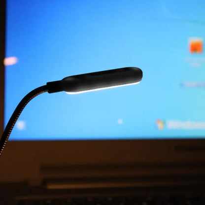 Mini Luminária LED USB Portátil para Leitura – Luz Noturna Flexível para Notebook e Laptop