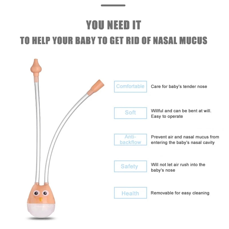 Aspirador Nasal para Bebê Recém-Nascido – Removedor de Secreção Nasal Infantil com Sucção Suave e Segura