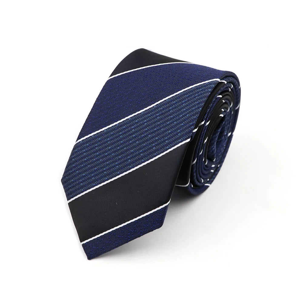 Gravata Slim Masculina 6cm — Estilo Casual e Elegante para Negócios | Poliéster Premium com Estampa Xadrez e Listrada | Acessório Fashion para Camisa Social | Presente Sofisticado (Modelos Nº 31–61)