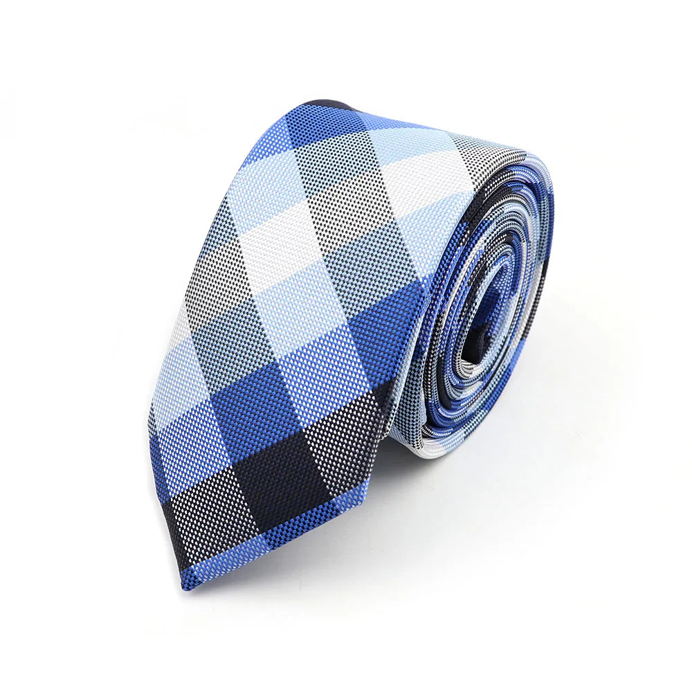 Gravata Slim Masculina 6cm — Estilo Casual e Elegante para Negócios | Poliéster Premium com Estampa Xadrez e Listrada | Acessório Fashion para Camisa Social | Presente Sofisticado (Modelos Nº 31–61)