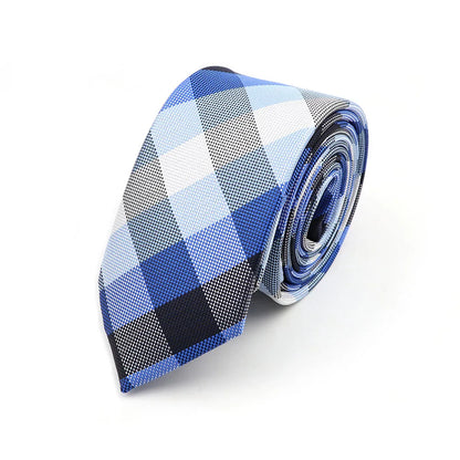 Gravata Slim Masculina 6cm — Estilo Casual e Elegante para Negócios | Poliéster Premium com Estampa Xadrez e Listrada | Acessório Fashion para Camisa Social | Presente Sofisticado (Modelos Nº 31–61)