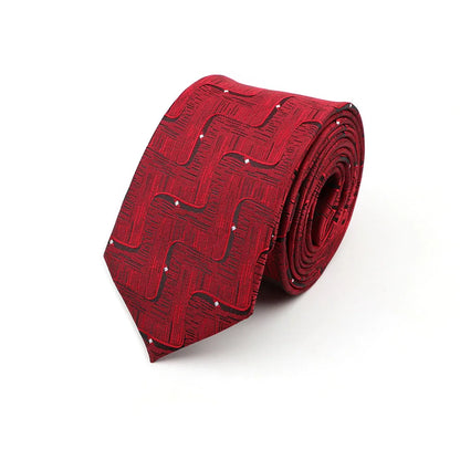 Gravata Slim Masculina 6cm — Estilo Casual e Elegante para Negócios | Poliéster Premium com Estampa Xadrez e Listrada | Acessório Fashion para Camisa Social | Presente Sofisticado (Modelos Nº 31–61)
