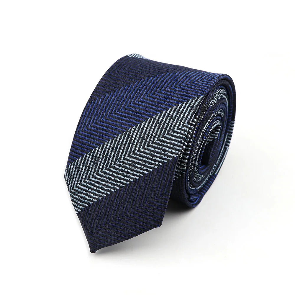 Gravata Slim Masculina 6cm — Estilo Casual e Elegante para Negócios | Poliéster Premium com Estampa Xadrez e Listrada | Acessório Fashion para Camisa Social | Presente Sofisticado (Modelos Nº 31–61)