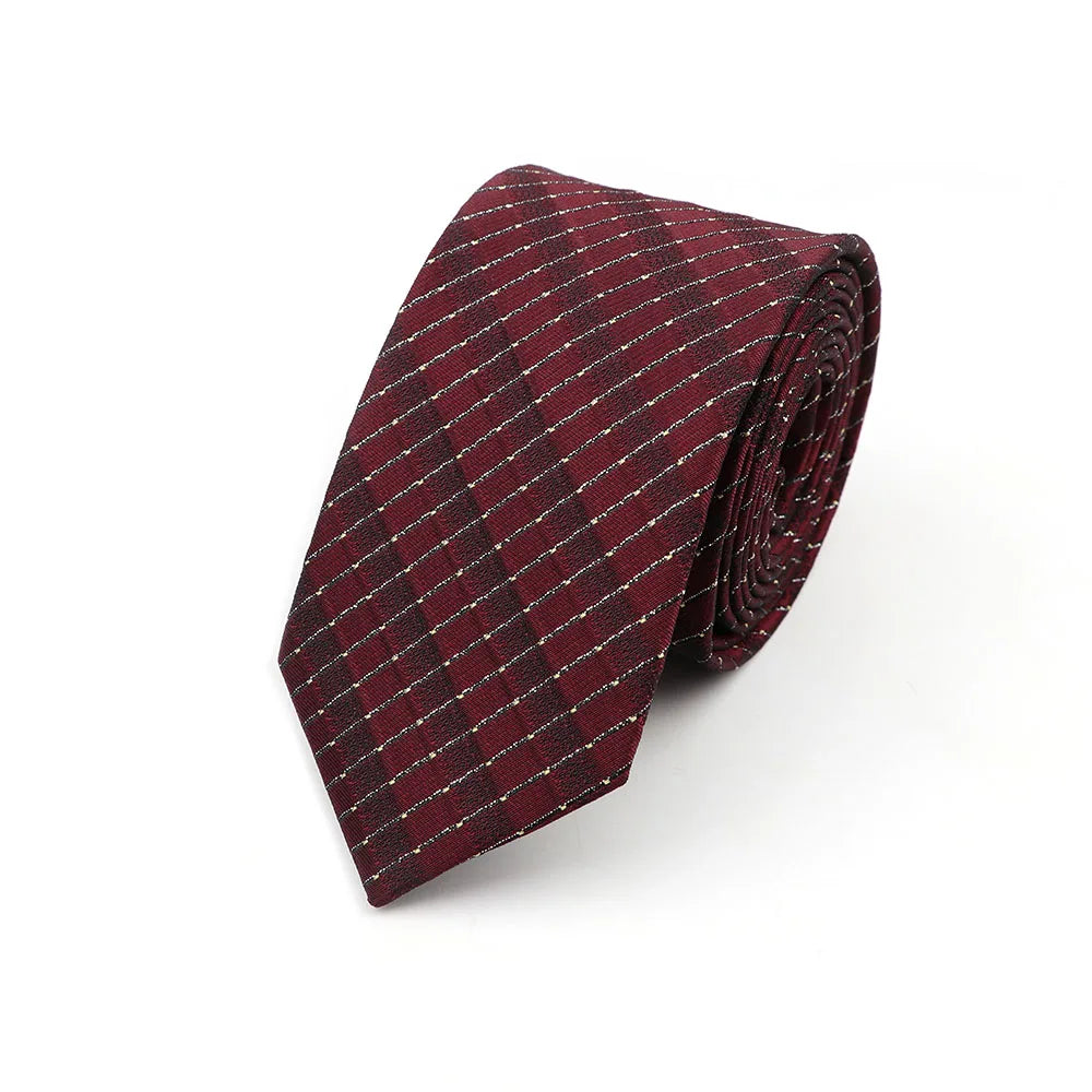 Gravata Slim Masculina 6cm — Estilo Casual e Elegante para Negócios | Poliéster Premium com Estampa Xadrez e Listrada | Acessório Fashion para Camisa Social | Presente Sofisticado (Modelos Nº 31–61)