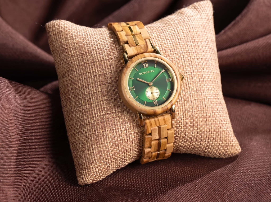 Relogio Feminino de Madeira Verde
