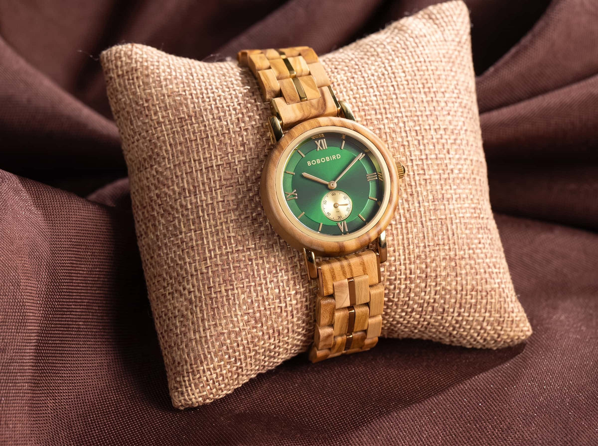 Relogio Feminino de Madeira Verde
