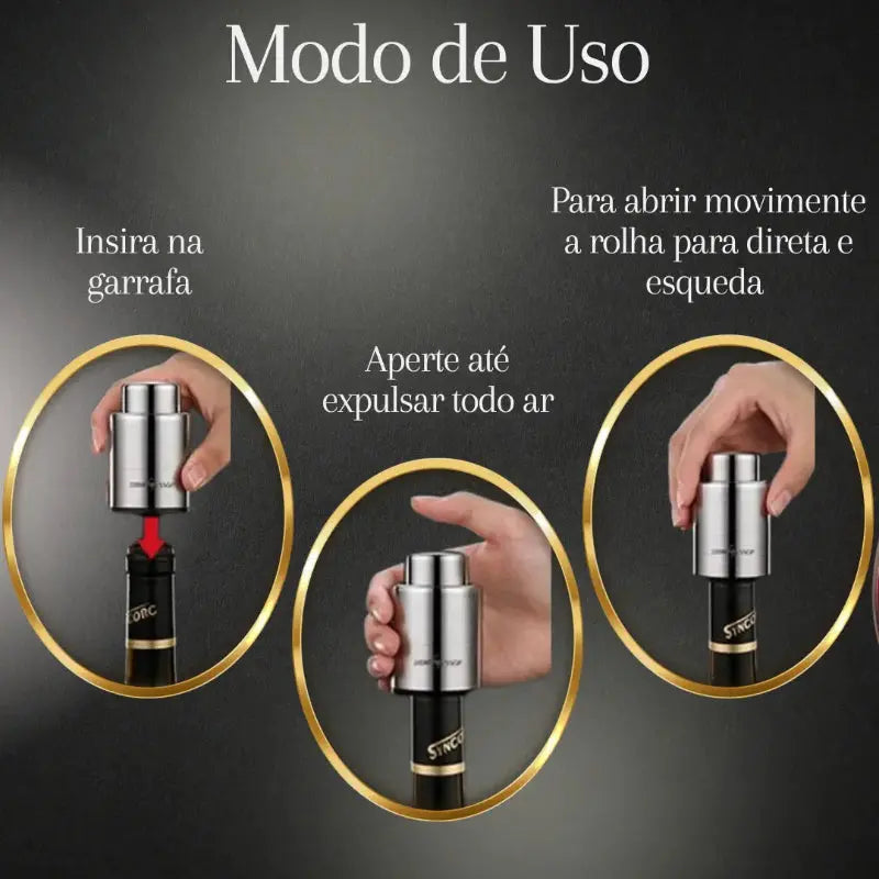 Rolha de Vinho com Vedação a Vácuo Premium Elegance