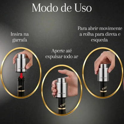 Rolha de Vinho com Vedação a Vácuo Premium Elegance