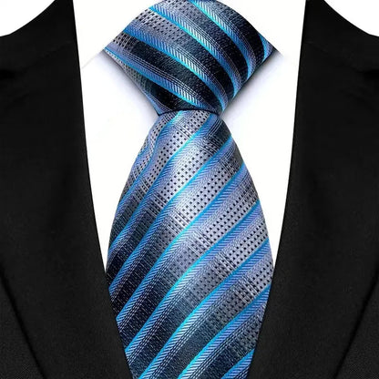 Gravata Masculina Clássica 8cm Jacquard — Estampas Xadrez, Listrada e Floral | Elegante para Casamento, Festa e Social | 41 Cores Disponíveis