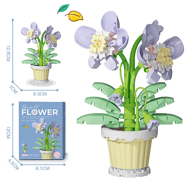 Buquê de Flores em Blocos de Montar – Presente Decorativo com Rosas e Girassóis