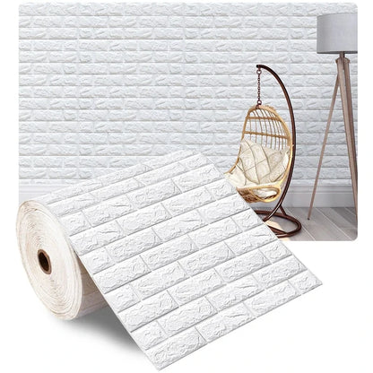 Papel de Parede 3D Autoadesivo Impermeável Estilo Tijolinho — Adesivo Decorativo para Sala, Quarto e Quarto Infantil 70cm X 1m