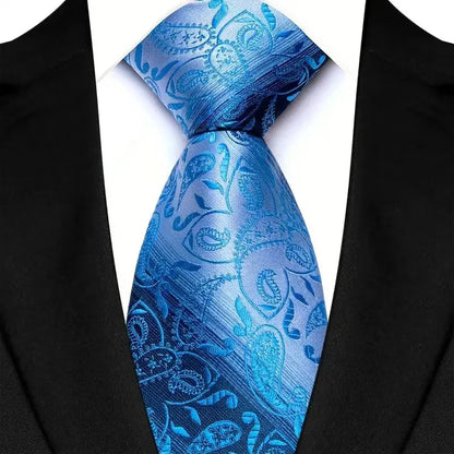 Gravata Masculina Clássica 8cm Jacquard — Estampas Xadrez, Listrada e Floral | Elegante para Casamento, Festa e Social | 41 Cores Disponíveis