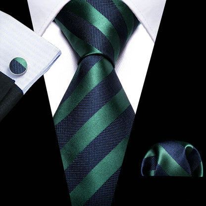 Conjunto Premium de Gravata de Seda Masculina com Lenço e Abotoaduras — Elegante para Casamento, Festa e Social