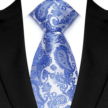 Gravata Masculina Clássica 8cm Jacquard — Estampas Xadrez, Listrada e Floral | Elegante para Casamento, Festa e Social | 41 Cores Disponíveis
