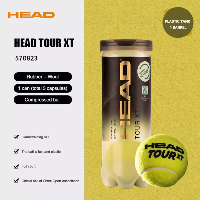 Bolas de Tênis HEAD TOUR XT Profissional — Alta Elasticidade, Resistência e Performance de Competição