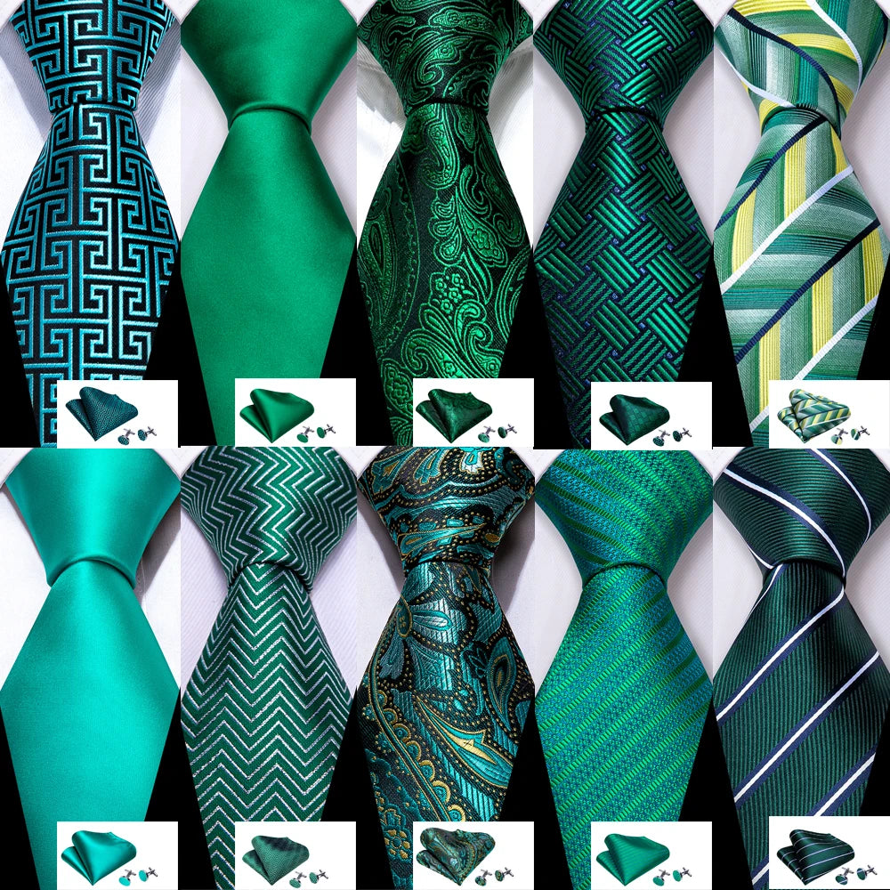Conjunto Premium de Gravata de Seda Masculina com Lenço e Abotoaduras — Elegante para Casamento, Festa e Social