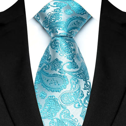 Gravata Masculina Clássica 8cm Jacquard — Estampas Xadrez, Listrada e Floral | Elegante para Casamento, Festa e Social | 41 Cores Disponíveis