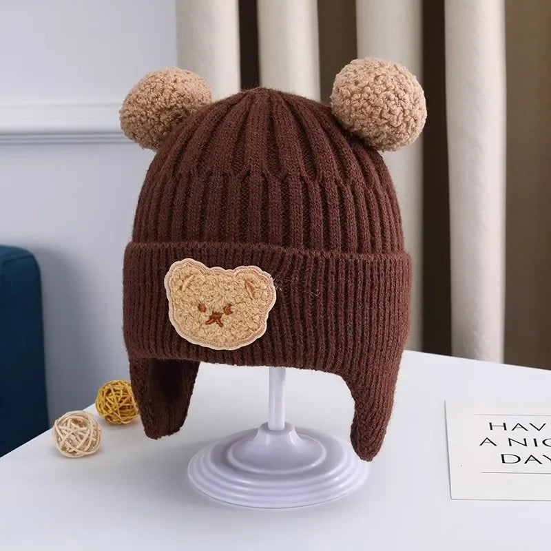 Touca Infantil de Inverno com Orelhinhas de Ursinho — Gorro Quentinho, Fofo e Super Confortável para Bebês