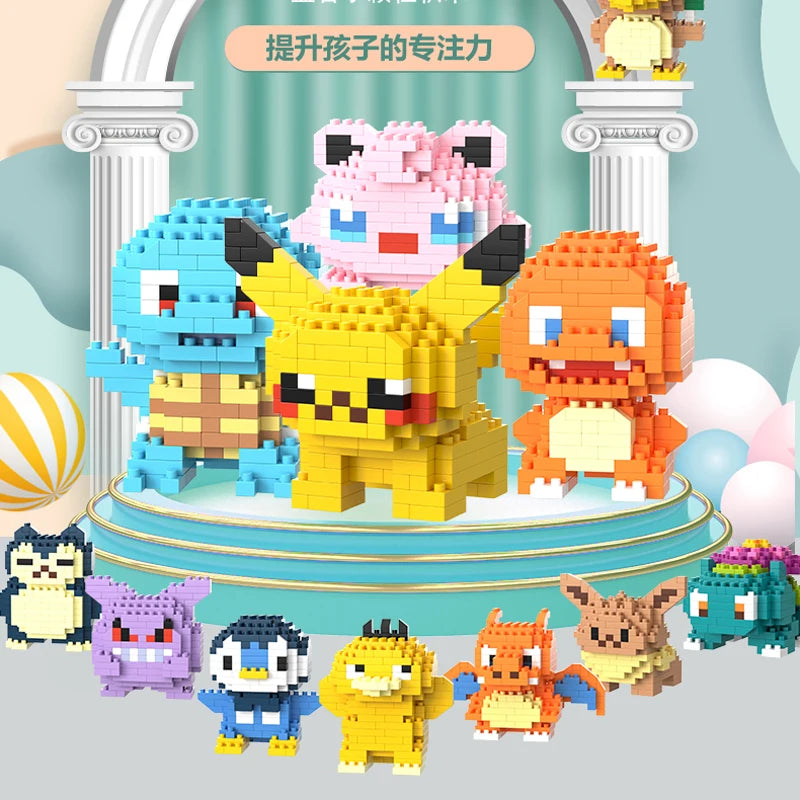 Blocos de Montar Pokémon, Pikachu e Charizard — Mini Figuras de Ação Divertidas para Crianças e Presentes de Aniversário