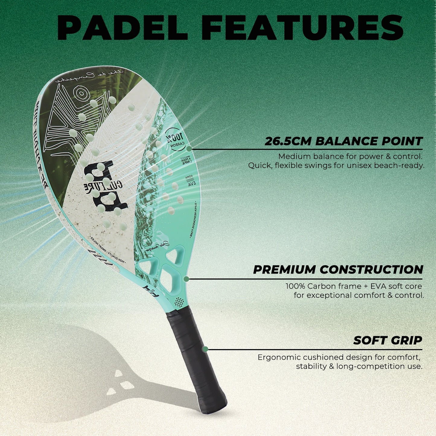 Raquete Beach Tennis ANOLE Full Carbon: Leveza Extrema e Controle Total