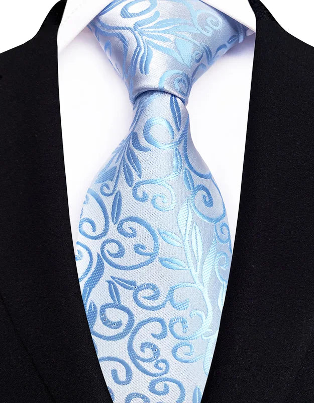 Gravata Masculina Clássica 8cm Jacquard — Estampas Xadrez, Listrada e Floral | Elegante para Casamento, Festa e Social | 41 Cores Disponíveis