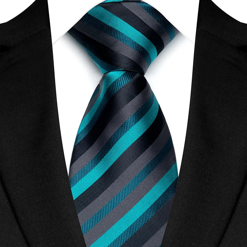 Gravata Masculina Clássica 8cm Jacquard — Estampas Xadrez, Listrada e Floral | Elegante para Casamento, Festa e Social | 41 Cores Disponíveis