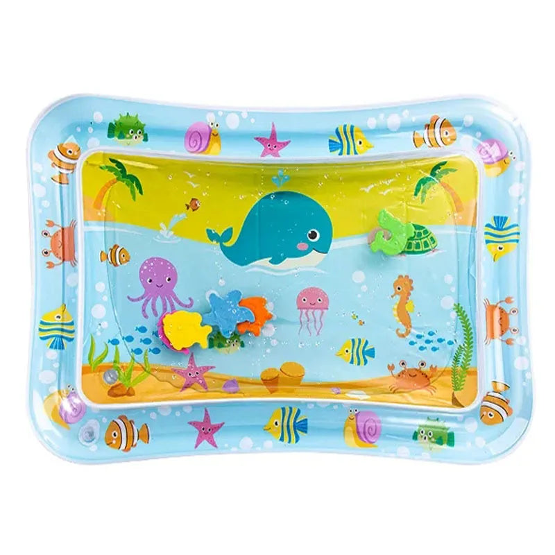 Tapete Inflável com Água para Bebês – Brinquedo Sensorial Educativo para Tummy Time e Desenvolvimento Infantil