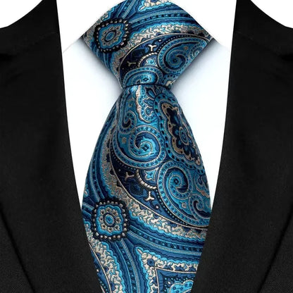 Gravata Masculina Clássica 8cm Jacquard — Estampas Xadrez, Listrada e Floral | Elegante para Casamento, Festa e Social | 41 Cores Disponíveis
