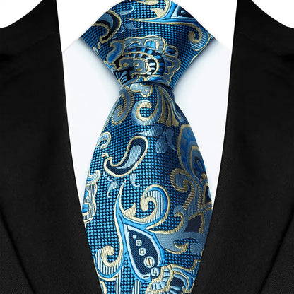 Gravata Masculina Clássica 8cm Jacquard — Estampas Xadrez, Listrada e Floral | Elegante para Casamento, Festa e Social | 41 Cores Disponíveis