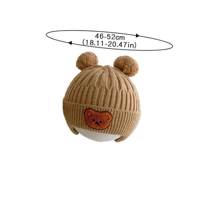 Touca Infantil de Inverno com Orelhinhas de Ursinho — Gorro Quentinho, Fofo e Super Confortável para Bebês