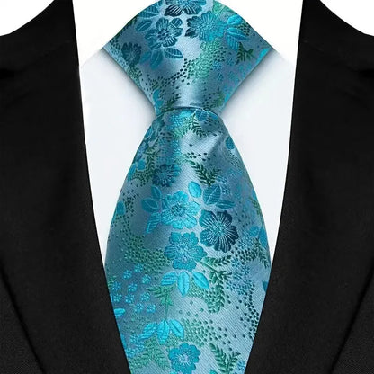 Gravata Masculina Clássica 8cm Jacquard — Estampas Xadrez, Listrada e Floral | Elegante para Casamento, Festa e Social | 41 Cores Disponíveis